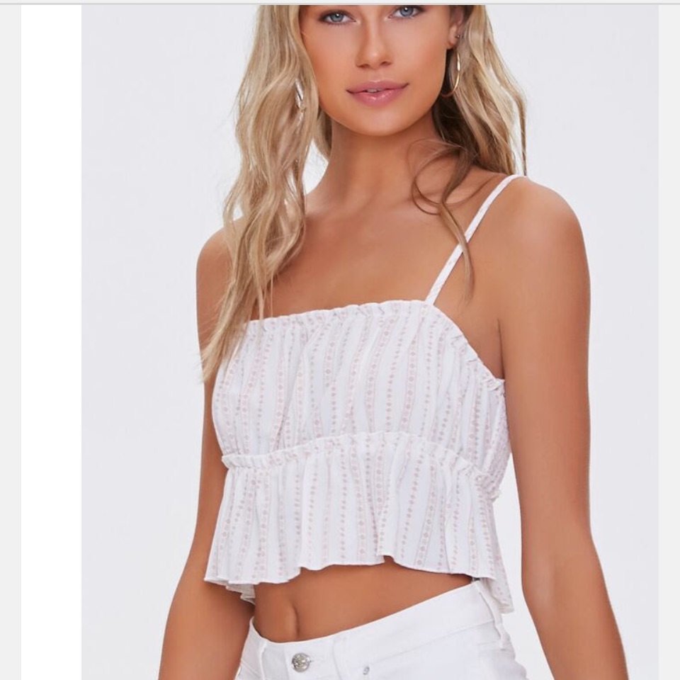 Ruffled Patterned Crop Top